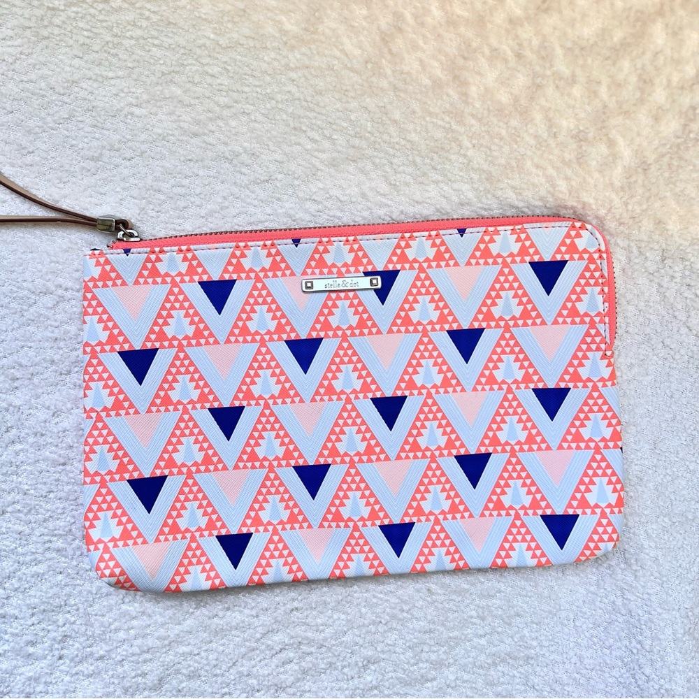 Stella & Dot Tribal Mosaic Zipper Clutch Pouch
